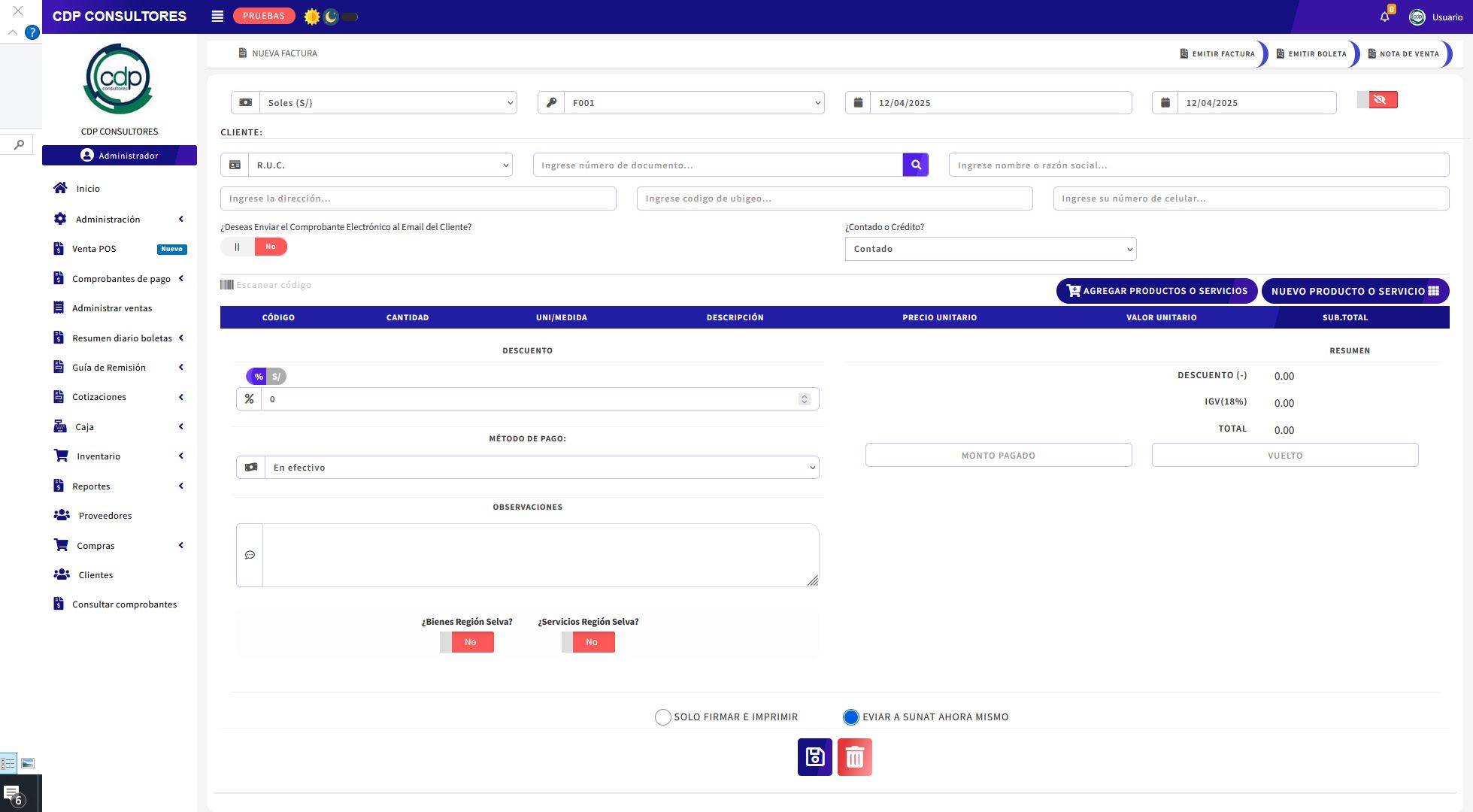 Facturación AdminSoft